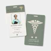 Badge d'identification vétérinaire de luxe DVM Pho (Avant & arrière)