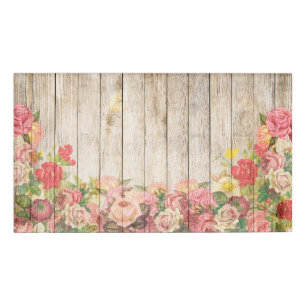 Badge D'identification Vintage Russe Romantique Rose Bois
