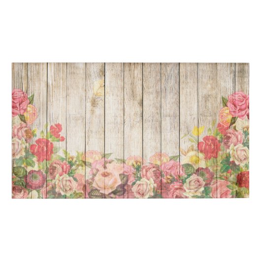 Badge D'identification Vintage Russe Romantique Rose Bois (Devant)