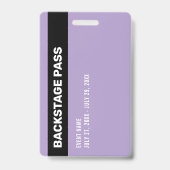 Badge d'identification violet pour le personnel de (Arrière)