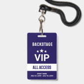 Badge d'identification VIP Backstage Accès illimit (Avant avec lanière)