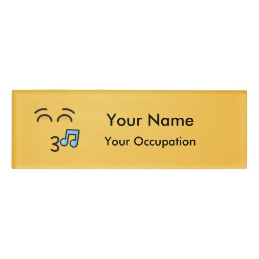 Badge D'identification Visage sifflant avec yeux souriants (Devant)