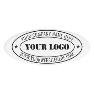 Badge D'identification Votre entreprise Logo Texte Nom commercial Balise