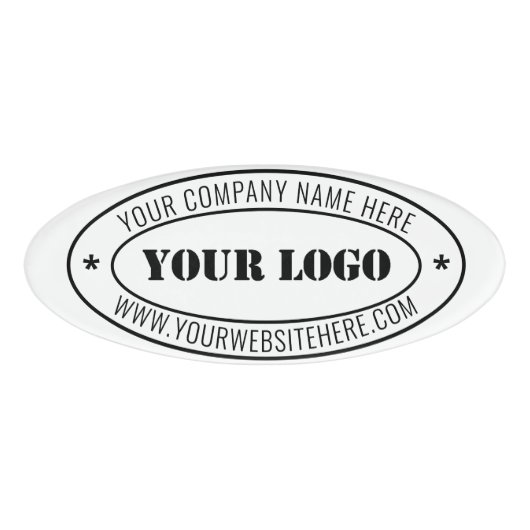 Badge D'identification Votre entreprise Logo Texte Nom commercial Balise (Devant)