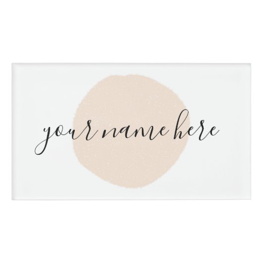 Badge D'identification Votre logo d'entreprise rose brosse promotionnel (Devant)