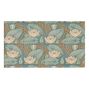 Badge D'identification Water Lys Lily Art Nouveau Nature