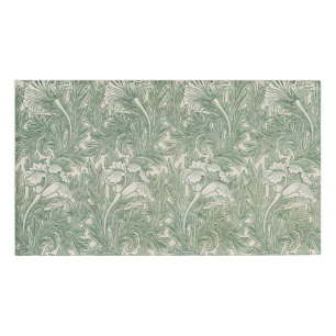 Badge D'identification William Morris tulip fond textile vert