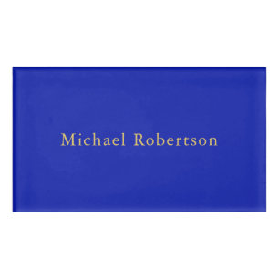 Badge D'identification Zaffre Bleu Or Couleurs Professionnel Moderne tend