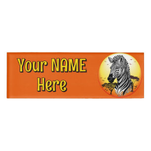 Badge D'identification Zebra African Savanna Wild Animal