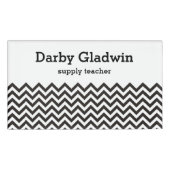 Badge D'identification ZIGZAG pattern - black + your background & ideas (Devant)