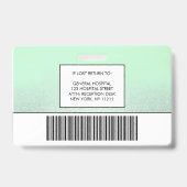 Badge d'identité avec photo et dégradé de menthe p (Arrière)