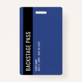 Badge d'identité bleue du personnel de l'arrière-s (Dos)