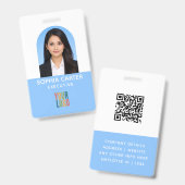Badge d'identité de employé de code QR de logo de (Avant & arrière)