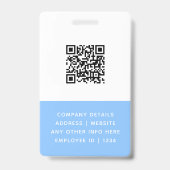 Badge d'identité de employé de code QR de logo de (Arrière)