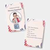 Badge d'identité de l'élève de l'école d'accueil | (Avant & arrière)