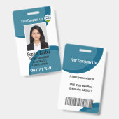 Badge d'identité de l'employé avec nom de photo pe (Avant & arrière)