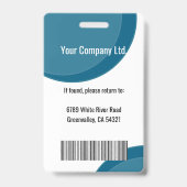 Badge d'identité de l'employé avec nom de photo pe (Arrière)