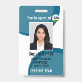 Badge d'identité de l'employé avec nom de photo pe (Avant)