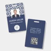 Badge d'identité de l'employé – Photo, logo et nom (Avant & arrière)