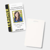 Badge d'identité de l'enseignant de l'école à domi (Front & Back)