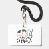 Badge d'identité de l'enseignant de l'école famili (Dos avec cordon)