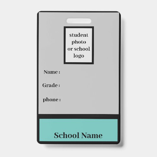 badge d'identité de l'étudiant (Face)