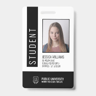 Badge d'identité de l'étudiant de l'université mod