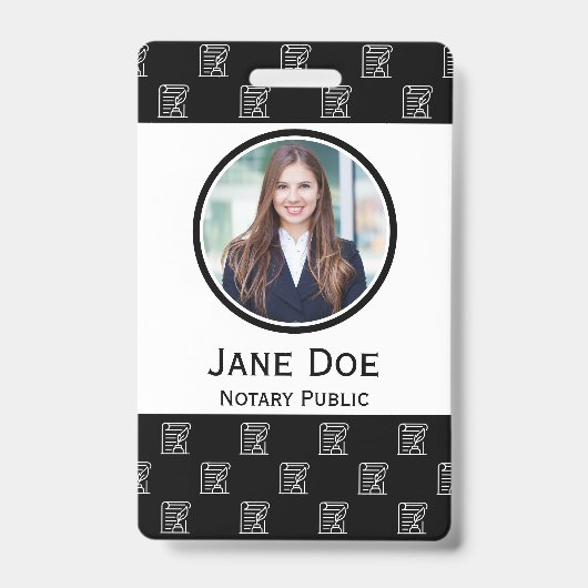 Badge d'identité de notaire public avec QR (Avant)
