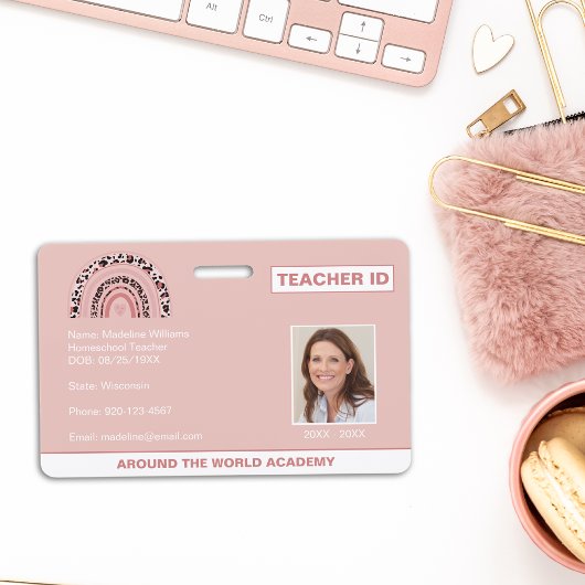 Badge d'identité de professeur d'enseignement à do