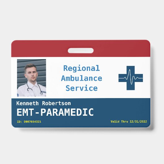Badge d'identité de sécurité des ambulanciers (Avant)