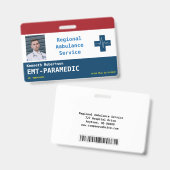 Badge d'identité de sécurité des ambulanciers (Avant & arrière)