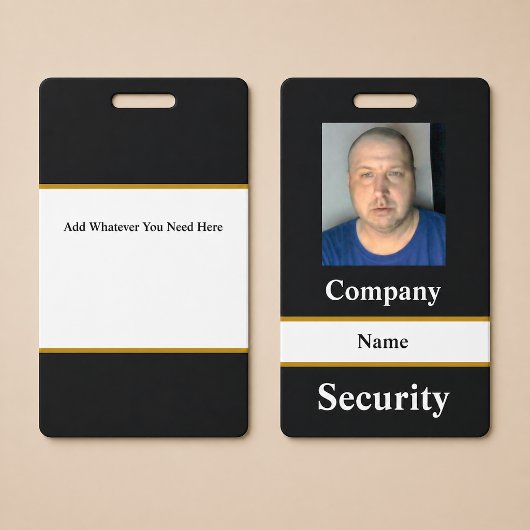 Badge d'identité de sécurité noir