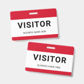 Badge d'identité de visiteur d'affaires d'entrepri (Avant & arrière)