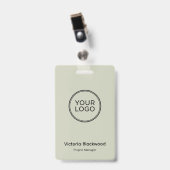 Badge d'identité d'employé de la société de logo m (Avant avec clip)