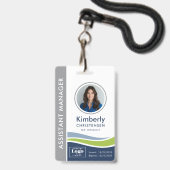 Badge d'identité d'employé d'entreprise moderne 4 (Avant avec lanière)