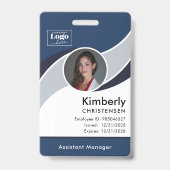 Badge d'identité d'employé d'entreprise moderne de (Avant)