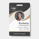 Badge d'identité d'employé d'entreprise moderne de (Avant)