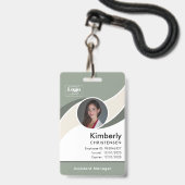 Badge d'identité d'employé d'entreprise moderne de (Avant avec lanière)