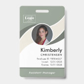 Badge d'identité d'employé d'entreprise moderne de (Avant)