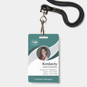 Badge d'identité d'employé d'entreprise moderne de