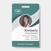 Badge d'identité d'employé d'entreprise moderne de (Avant)