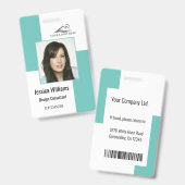 Badge d'identité d'employé d'entreprise moderne pe (Avant & arrière)