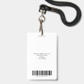 Badge d'identité d'employé d'entreprise moderne pe (Arrière avec lanière)