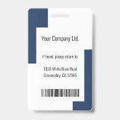Badge d'identité d'employé d'entreprise moderne pe (Arrière)