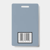 Badge d'identité d'employé Design vertical bleu ét (Arrière)