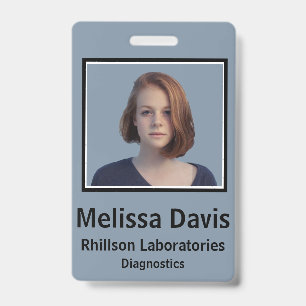 Badge d'identité d'employé Design vertical bleu ét