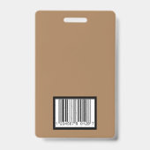Badge d'identité d'employé Design vertical Brun to (Arrière)