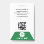 Badge d'identité d'employé personnalisable Vert (Arrière)