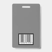 Badge d'identité d'employé Stone Gray Design Verti (Arrière)
