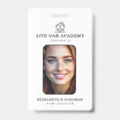 Badge d'identité d'enseignant à domicile | Blanc m (Avant)
